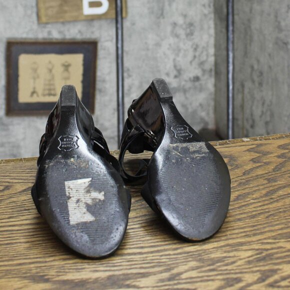 Studio Works Womens Vintage Strappy Wedge Heels 1673eda9a07bac Black 6M - Picture 5 of 7
